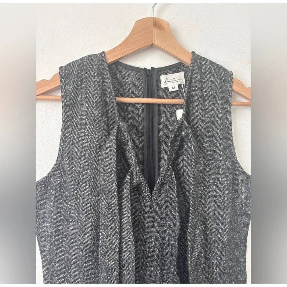 NWT Daintti Plaid Bow Midi Dress – Black/Grey – Size M - Picture 2 of 4